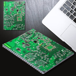 Groen computercircuit voor geek circuit notitieboek
