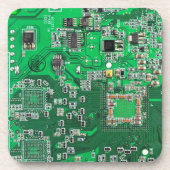 Groen computercircuit voor geek circuit onderzetter (Voorkant)