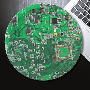 Groen computercircuit voor geek circuit papieren bordje