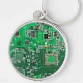 Groen computercircuit voor geek circuit sleutelhanger (Voorkant)