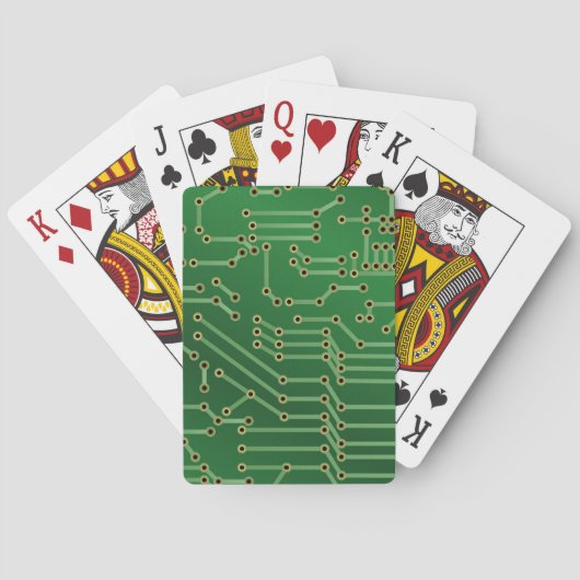 Groen computercircuit voor kool pokerkaarten (Achterkant)