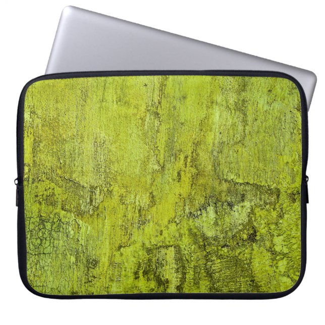 Groen concreet abstract, kunst, thuisdecor, backgr laptop sleeve (Voorkant)