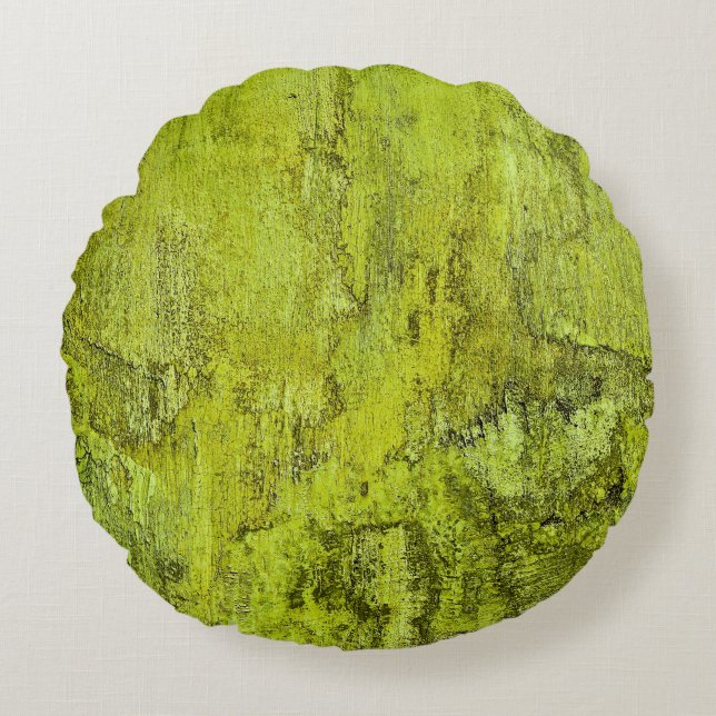 Groen concreet abstract, kunst, thuisdecor, backgr rond kussen (Voorkant)