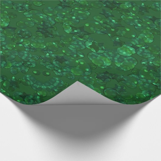 Groen, confetti, glitter cadeaupapier (Hoek)