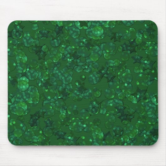 Groen, confetti, glitter muismat (Voorkant)