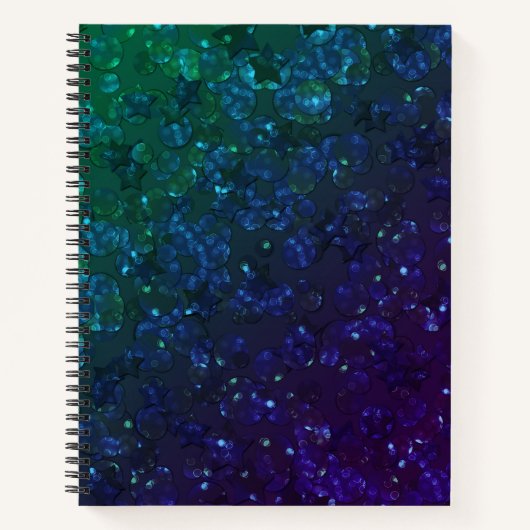 Groen, confetti, glitter notitieboek (Voorkant)