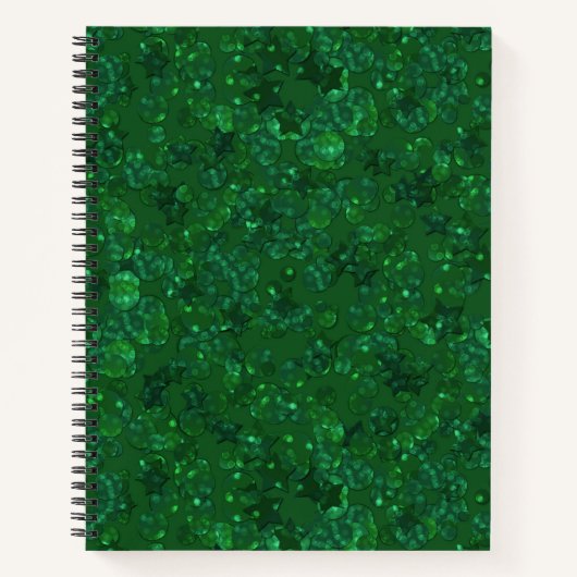 Groen, confetti, glitter notitieboek (Voorkant)