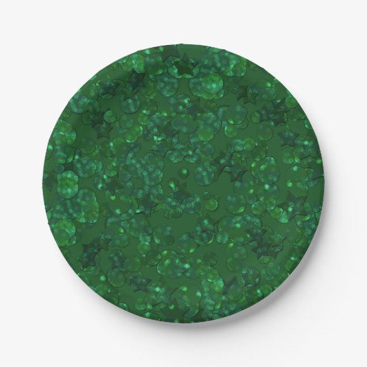 Groen, confetti, glitter papieren bordje (Voorkant)