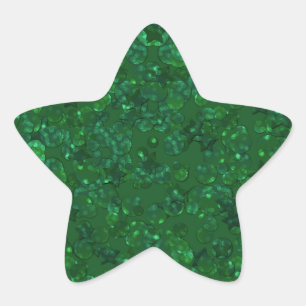 Groen, confetti, glitter ster sticker