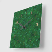 Groen, confetti, glitter vierkante klok (Hoek)