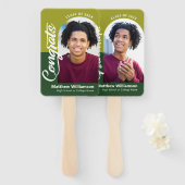 Groen Congrats Afstudeerder 2 Photo Arch Bold Scri Handwaaier (Voorkant en achterkant)