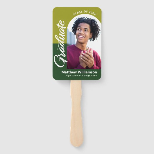 Groen Congrats Afstudeerder 2 Photo Arch Bold Scri Handwaaier (Achterkant)