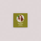 Groen 'Connect with Me' Foto QR-code Vierkante Visitekaartje