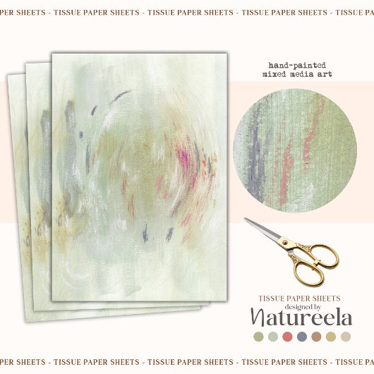 Groen Contemporary Abstract Decoupage Vloeipapier Tissuepapier