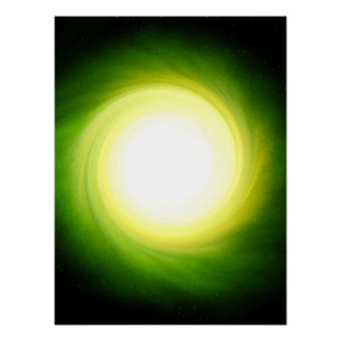 Groen Cosmic Black Hole Glossy Poster