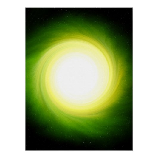 Groen Cosmic Black Hole Glossy Poster (Voorkant)