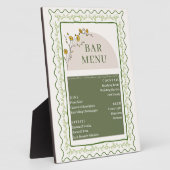  Groen & Crème Bloemen Bar Drink Menu Fotoplaat (Zijkant)