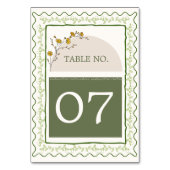 Groen & Crème Bloemen Lijst Rustiek Trouwen Kaart (Voorkant)
