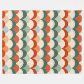 Groen, Crème en Sinaasappel Schulppatroon Fleece Deken (Voorkant (Horizontaal))