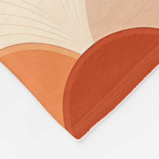 Groen, Crème en Sinaasappel Schulppatroon Fleece Deken (Hoek)