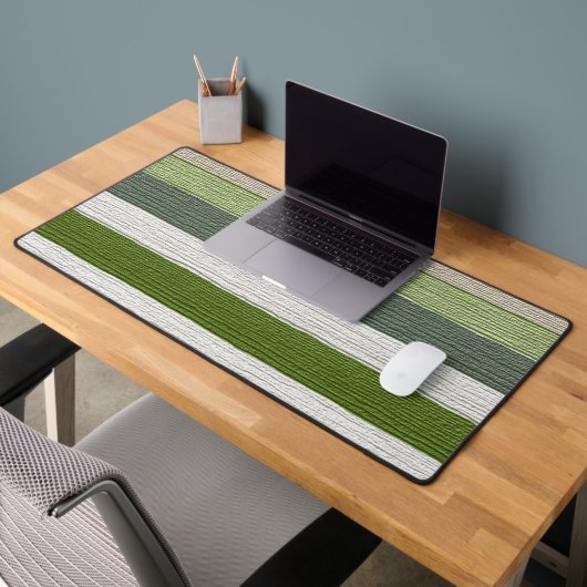 Groen & Crème Gestreepte Patroon Bureaumat (Kantoor 2)