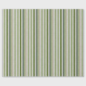 Groen & Crème Gestreepte Patroon Cadeaupapier (Vlak)
