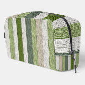 Groen & Crème Gestreepte Patroon Toilettasje (Rechterhoek)