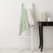 Groen Crème Wit Geruit Sherpa Deken (In situ)
