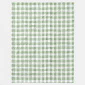Groen Crème Wit Plaid Fleece Deken (Voorkant)