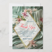 Groen, Crème, Zijden Drapes & Rozeachtige Bloemen (Voorkant)