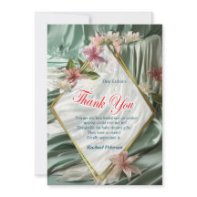 Groen, Crème, Zijden Drapes & Rozeachtige Bloemen