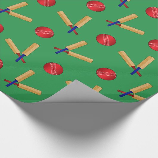 groen cricketpatroon cadeaupapier (Hoek)