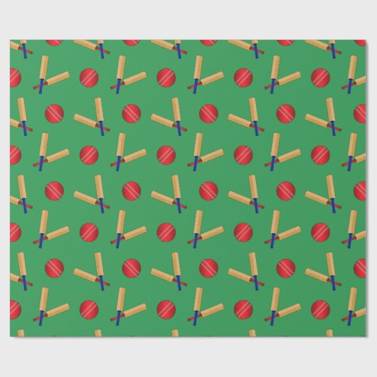groen cricketpatroon cadeaupapier (Vlak)