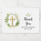 Groen Cross Mini Mousserende Wijnfles Label Sparkling Wijnetiket (Enkel label)