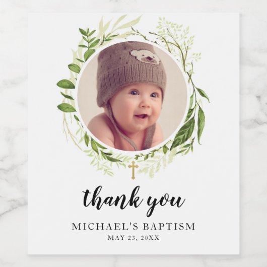 Groen Cross Wijnfles Etiket (Enkel label)