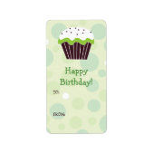 Groen Cupcake Gift Label (Voorkant)