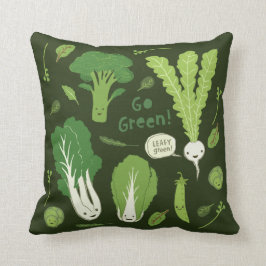 Groen! Cute Veggies (Leafy Green!) Kussen
