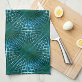 Groen cyaan grille, opgepompt of gepofeld theedoek