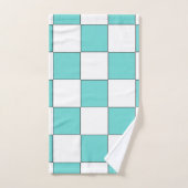 Groen Cyaan Schaakbord  Bad Handdoek (Handdoek)