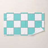 Groen Cyaan Schaakbord  Bad Handdoek (Handdoek)