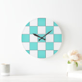 Groen Cyaan Schaakbord Grote Klok (Huis)