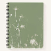 Groen cyanotype – Botanische zonprint gevoerd papi Notitieboek (Voorkant)