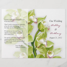 Groen Cymbidium Orchid Floral Wedding Programme