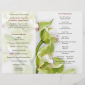 Groen Cymbidium Orchid Floral Wedding Programme (Achterkant)