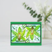 Groen Cymbidium Orchids Briefkaart (Staand voorkant)