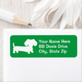 Groen Dachshund Retouradreslabel Doxie Label (Insitu)