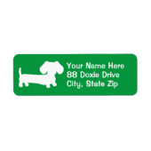 Groen Dachshund Retouradreslabel Doxie Label (Voorkant)