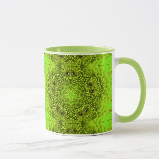 GROEN DAHLIA FLOWERS Abstracte Floral Mok (Rechts)