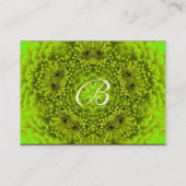 GROEN DAHLIA MONOGRAM, zwart wit Visitekaartje (Achterkant)