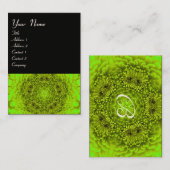 GROEN DAHLIA MONOGRAM, zwart wit Visitekaartje (Voorkant / Achterkant)